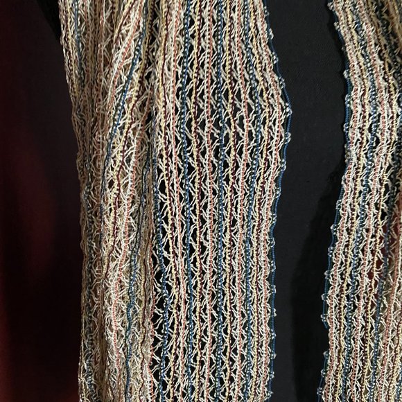 Vintage Open Weave Multi Accent Scarf - Picture 3 of 7